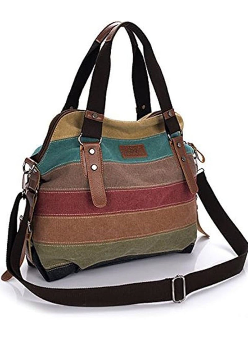 حقيبة كروس نسائية من القماش، حقيبة كروس كبيرة، حقيبة كتف للسفر، حقيبة كتف نسائية مع جيوب متعددة، حقيبة حمل كلاسيكية متعددة الألوان، حقيبة ظهر يومية محمولة - Image 4